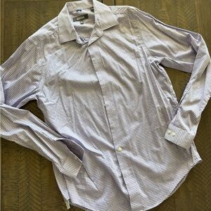 Kenneth Cole Men’s Light Purple Check Dress Shirt